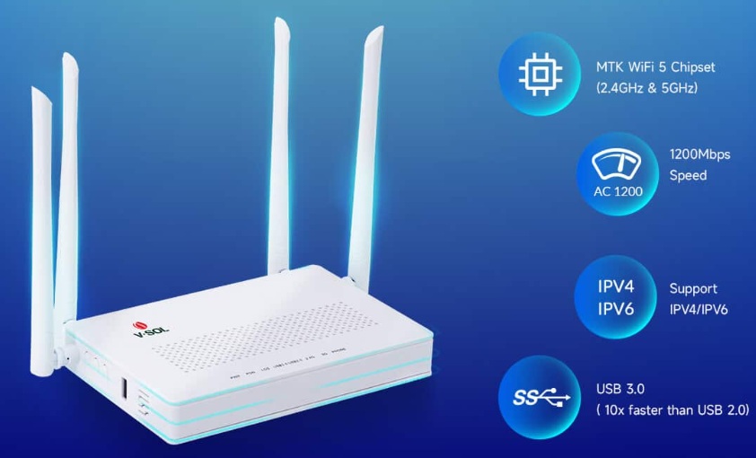 VSOL Dual-band Gigabit Wi-Fi 5 ONT Router Combo
